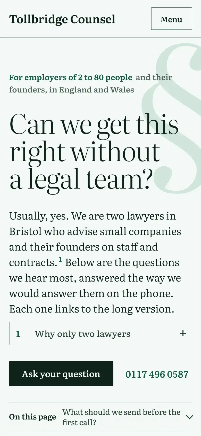 Counsel on a phone