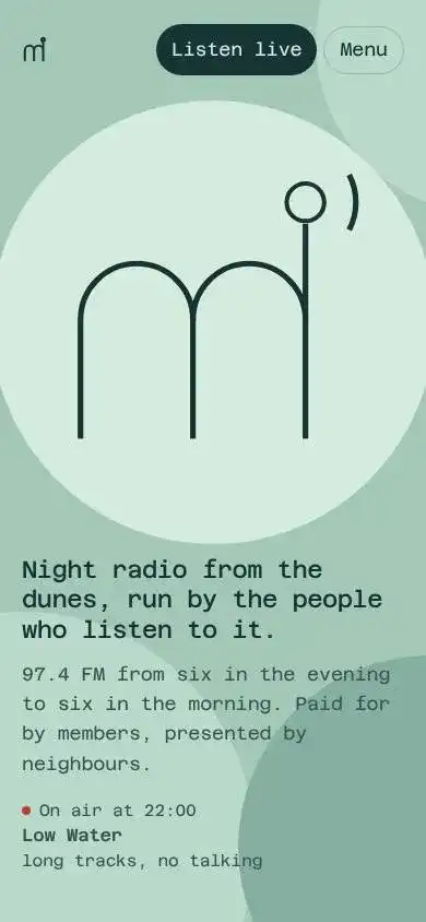 Marram Radio on a phone