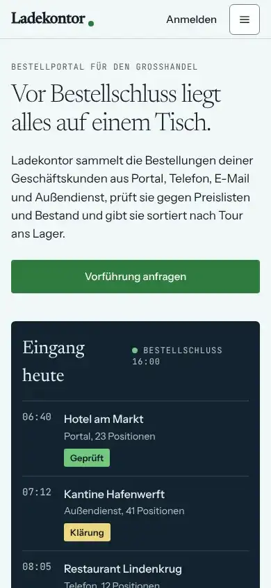 Ladekontor auf dem Telefon