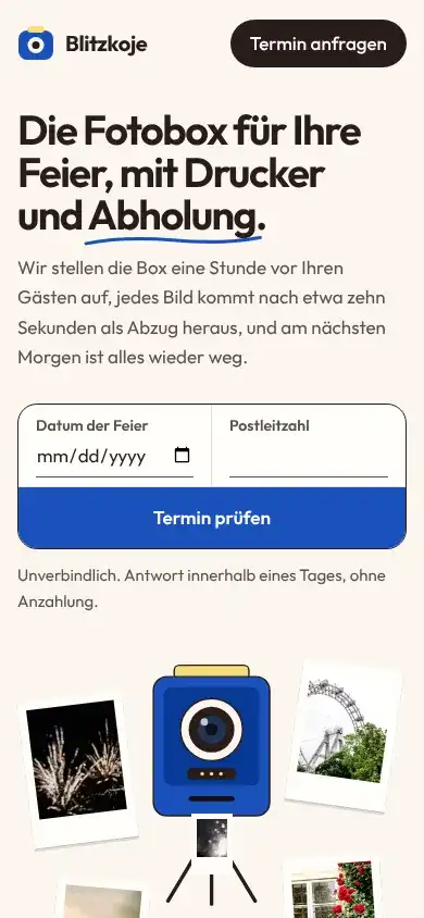 Blitzkoje auf dem Telefon