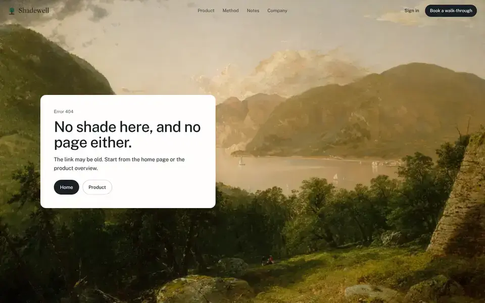 Shadewell, page "404", first screen