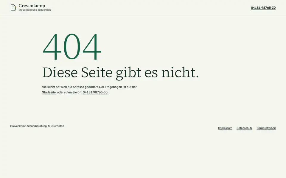 Grevenkamp, page "404", first screen