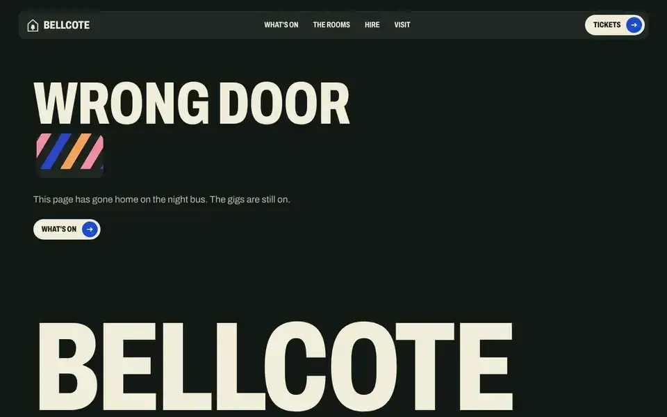 Bellcote, page "404", first screen