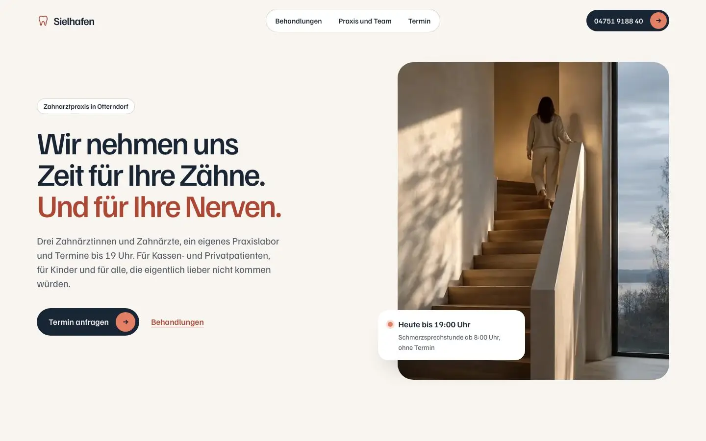 Sielhafen, page "Start", first screen