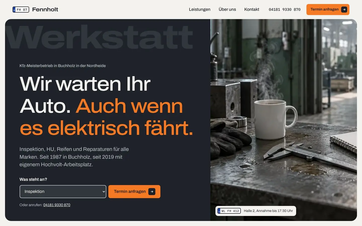 Fennholt, page "Start", first screen
