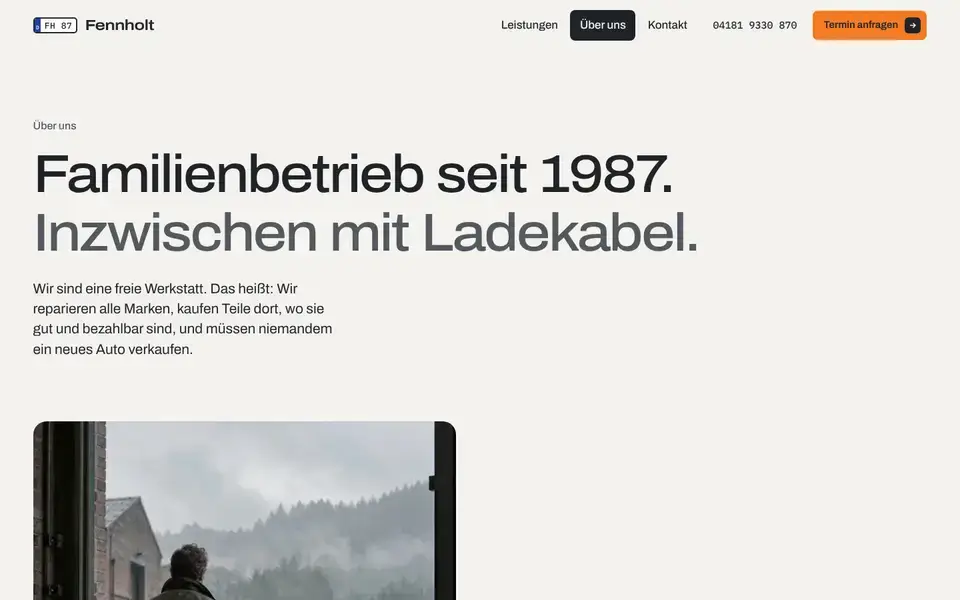 Fennholt, page "Über uns", first screen